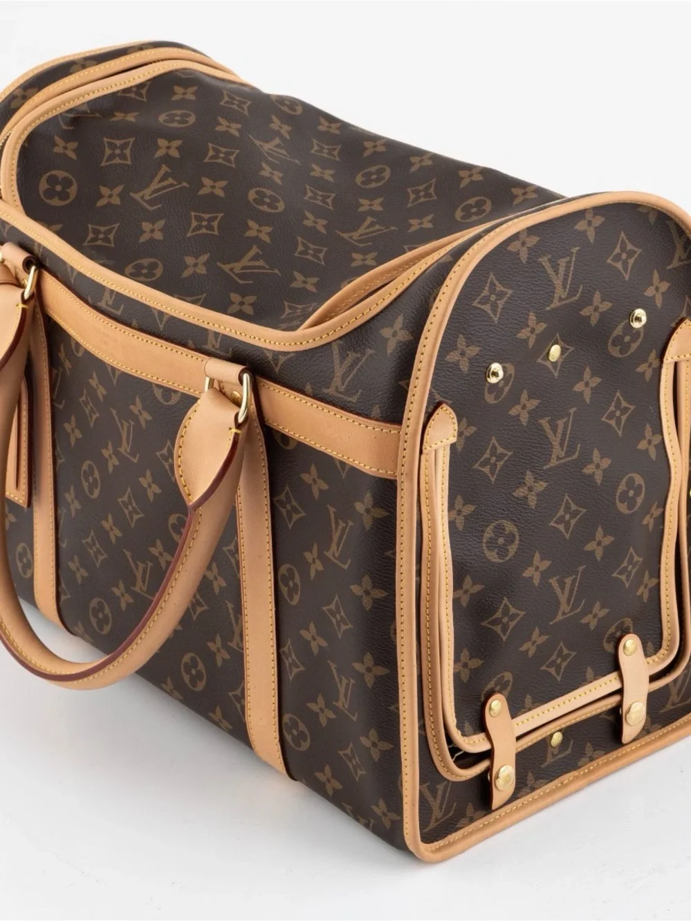 Louis Vuitton Brown Monogram Canvas Pet Carrier with Natural Trim